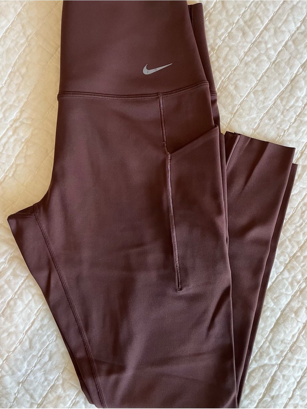 Nike Dr Fit Brown Leggings with Side Pocket - Size L